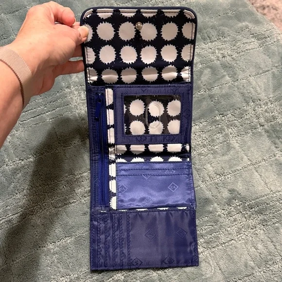 Vera Bradley Navy and White Quilted Wallet - Picture 3 of 5